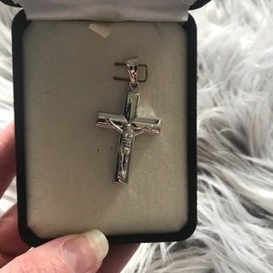 Sterling Silver polished hollow cross pendant